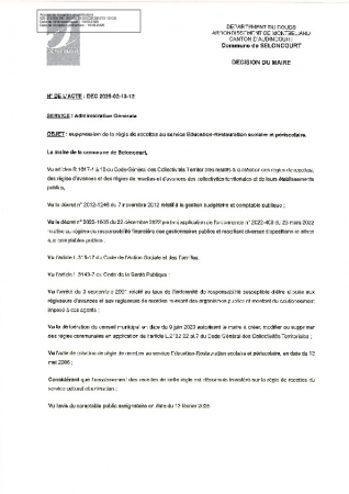 DEC2025-02-13-12 SUPPRESSION REGIE DE RECETTES RESTAURATION SCOLAIRE ET PERISCOLAIRE