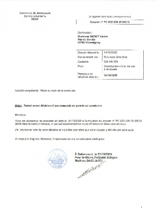 PC 2500013 NEDEY Valère RETRAIT